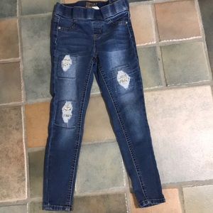 Justice distressed denim leggings